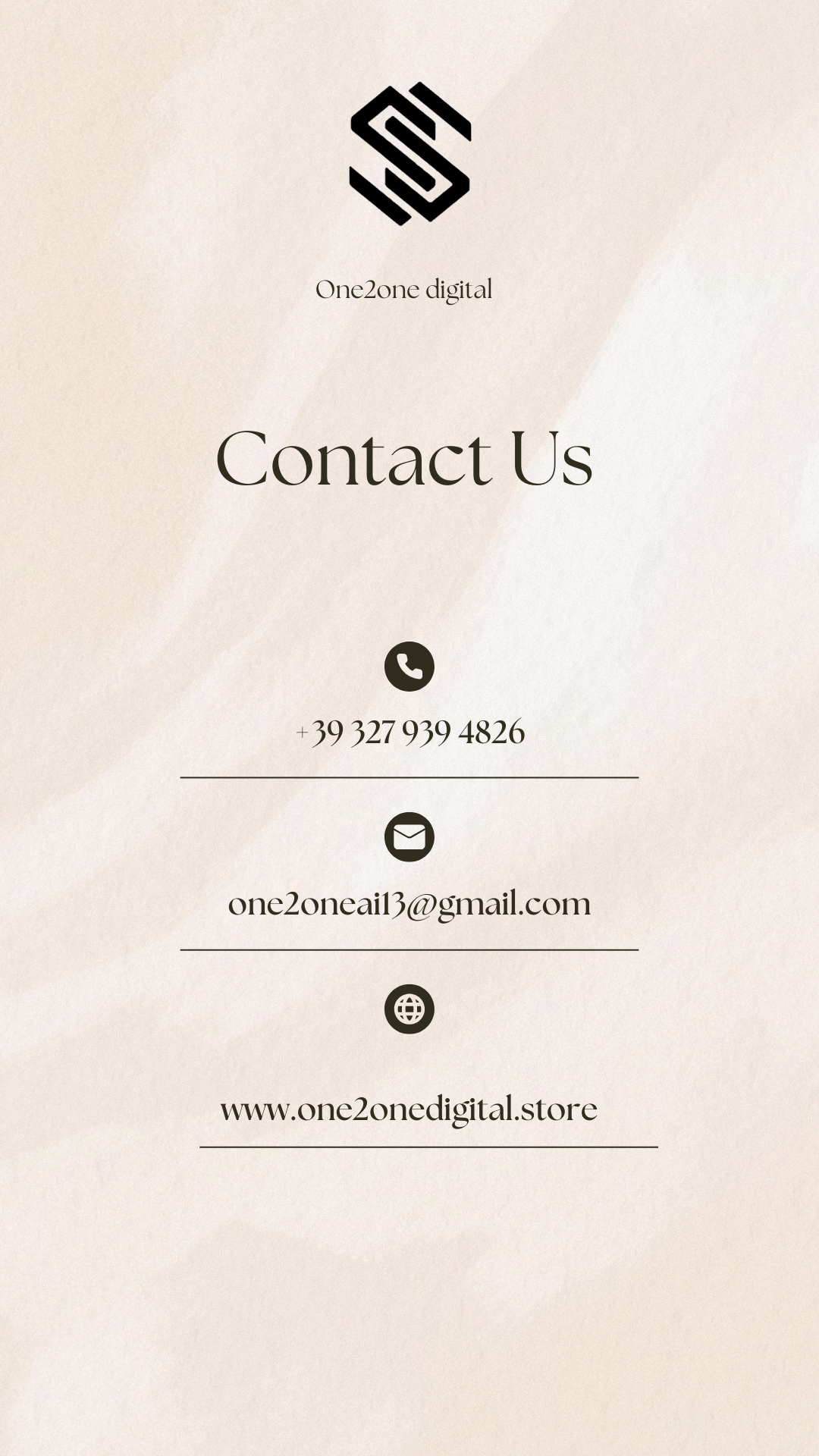 Beige Water Color Simple Lined Contact Page Mobile Video