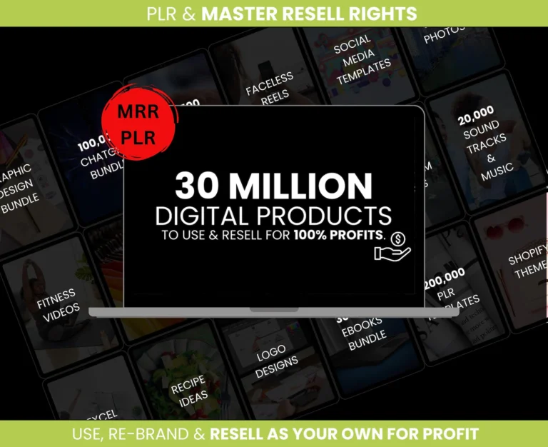 30M+ Master Resell Rights Digital Products Bundle – Your Ultimate Treasure Trove for Passive Income!