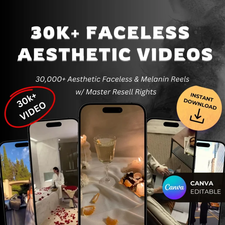 30K+ Aesthetic Faceless Reels Bundle – PLR & Master Resell Rights | Luxury, Travel, TikTok, IG, YT Shorts